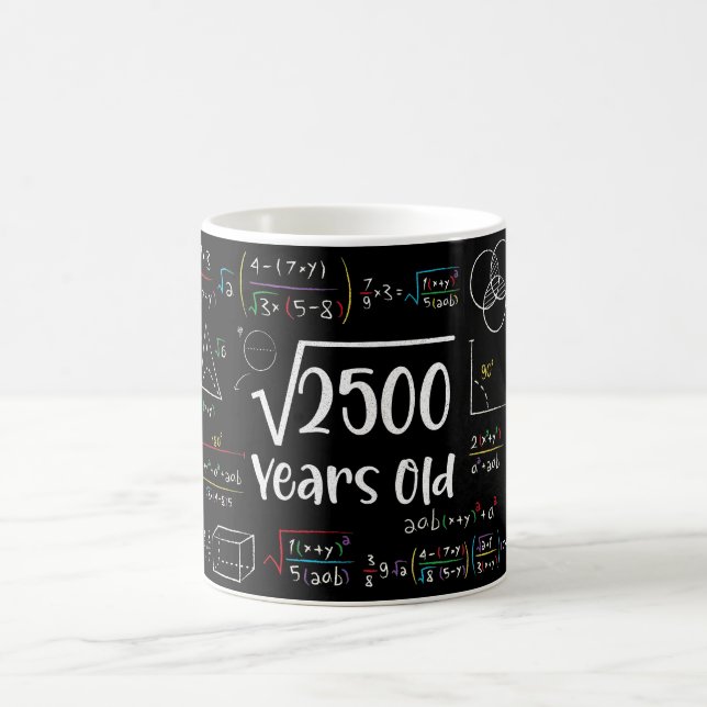 Square Root of 2500 50 Birthday 50 Year Old Gift Kaffemugg (Center)