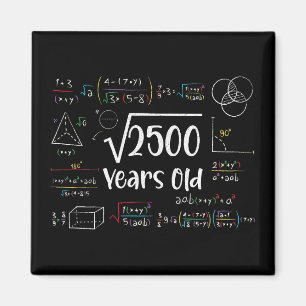 Square Root of 2500 50 Birthday 50 Year Old Gift Magnet