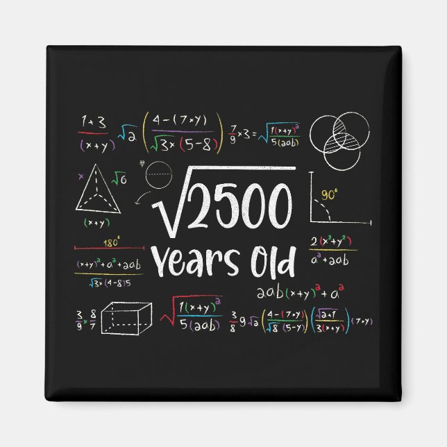 Square Root of 2500 50 Birthday 50 Year Old Gift Magnet (Framsidan)