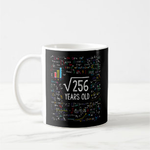 Square Root of 256 16th 16 Math Bday Kaffemugg