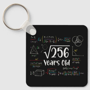 Square Root of 256 16th Birthday 16 Year Old Gifts Nyckelring