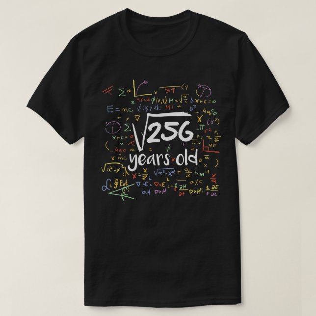 Square Root of 256 Years Old Funny Math Birthday 1 T Shirt (Design framsida)
