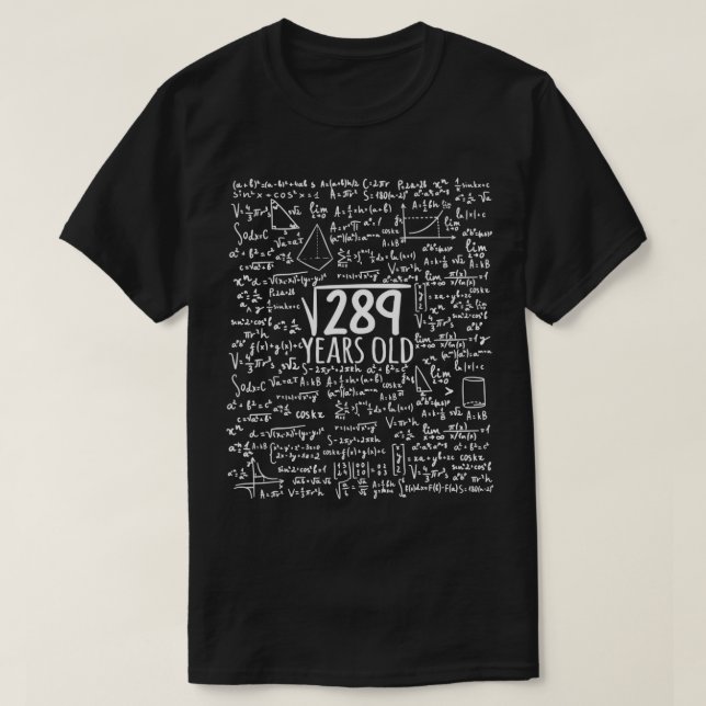 Square Root Of 289 17th Birthday 17 Year Old Gifts T Shirt (Design framsida)