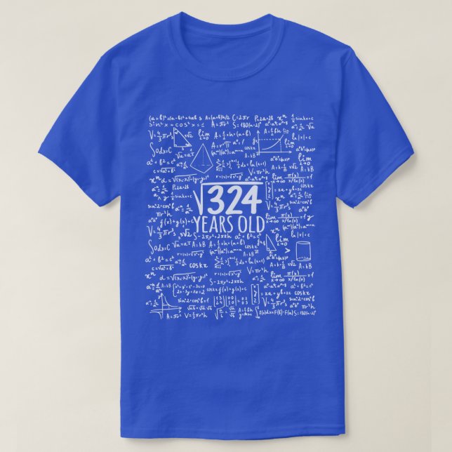 Square Root of 324 18th Birthday 18 Year Old Gifts T Shirt (Design framsida)