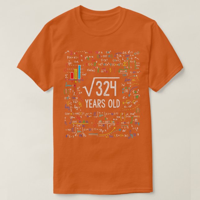 Square Root of 324 18th Birthday 18 Year Old Gifts T Shirt (Design framsida)