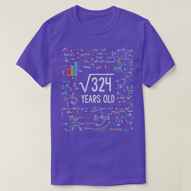 Square Root of 324 18th Birthday 18 Year Old Gifts T Shirt (Design framsida)