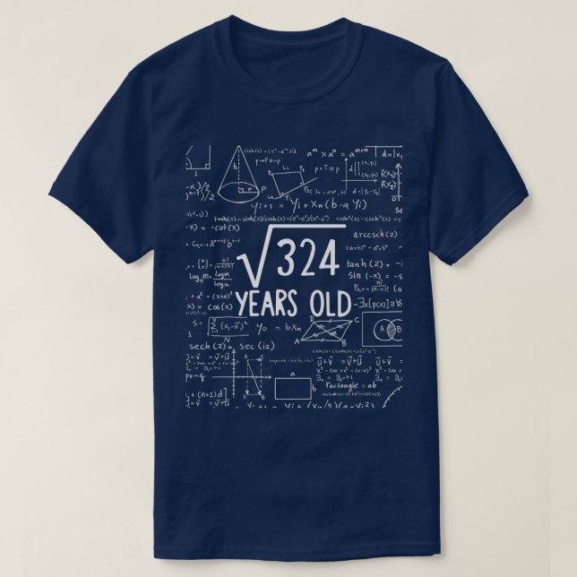 Square Root of 324 18th Birthday 18 Years Old T Shirt (Design framsida)