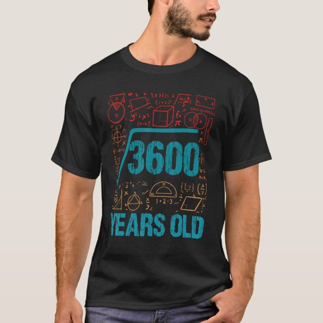 Square Root of 3600 Math and Physics 60 th 60 Yea T Shirt (Framsida)