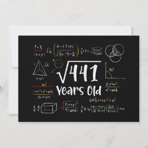 Square Root of 441 21th Birthday 21 Year Old Gifts Inbjudningar