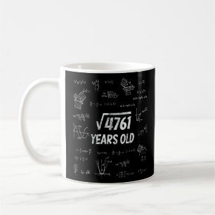 Square root of 4761 69th Birthday Nerd Kaffemugg