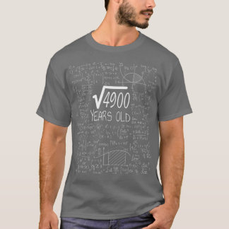 Square Root of 4900 70 Yrs Old 70th Birthday T Shirt