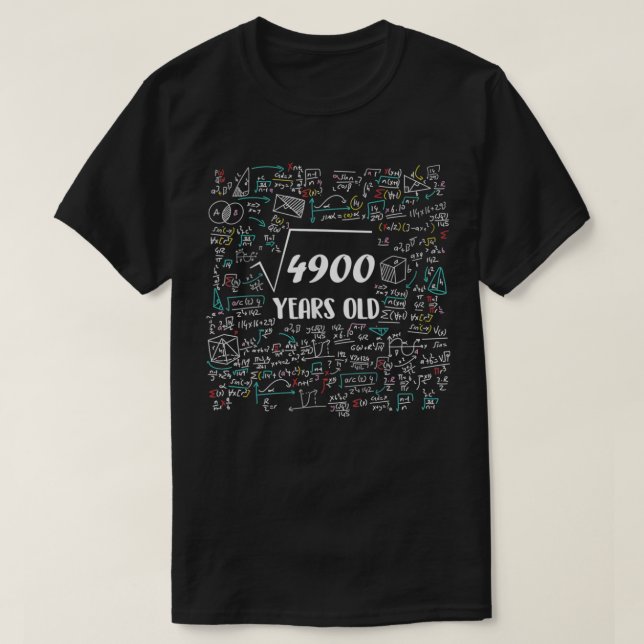 Square Root Of 4900 Bday Math 70th Birthday 70 Yea T Shirt (Design framsida)