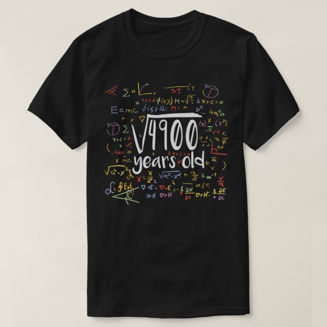 Square Root of 4900 Years for Math Nerd 70th B T Shirt (Design framsida)