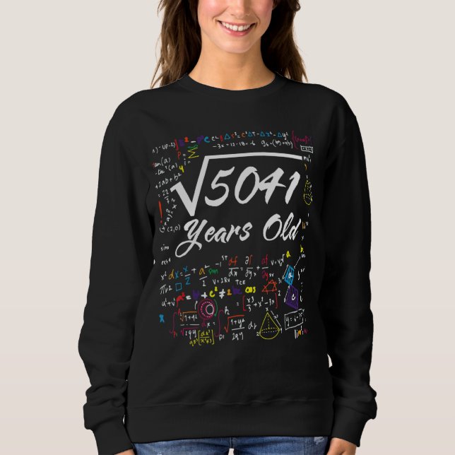 Square Root of 5041 71st Birthday 71 Years Old Mat T Shirt (Framsida)