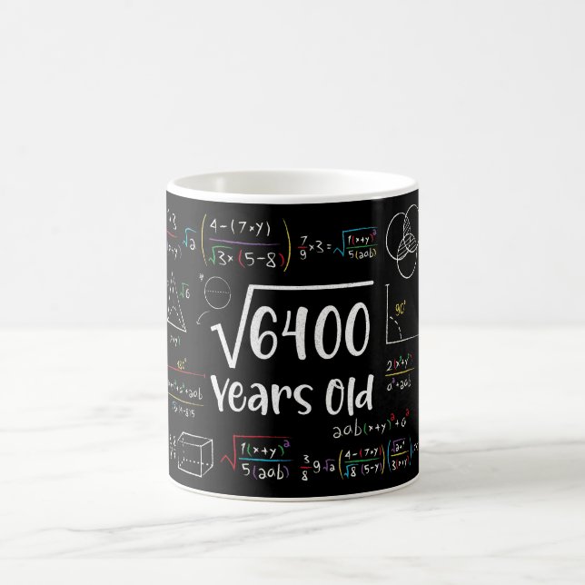 Square Root of 6400 80 Birthday 80 Year Old Gift Kaffemugg (Center)