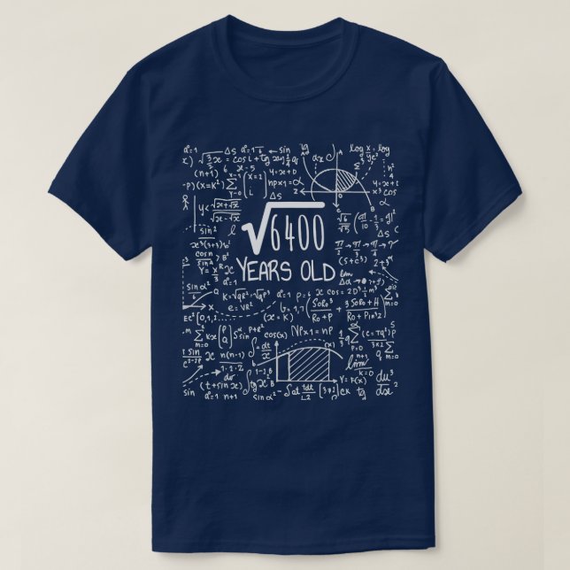 Square Root of 6400 80 Years Old80th Birthday T Shirt (Design framsida)