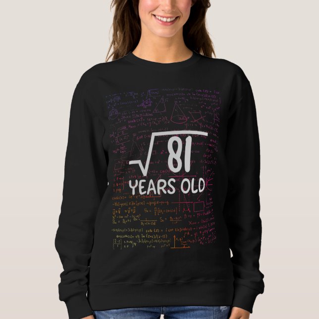 Square Root of 81 9th Birthday 9 Year Old Math Bda T Shirt (Framsida)