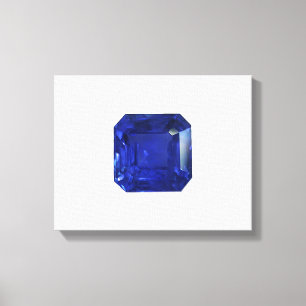 Square Sapphire Gemstone Blue Canvastryck
