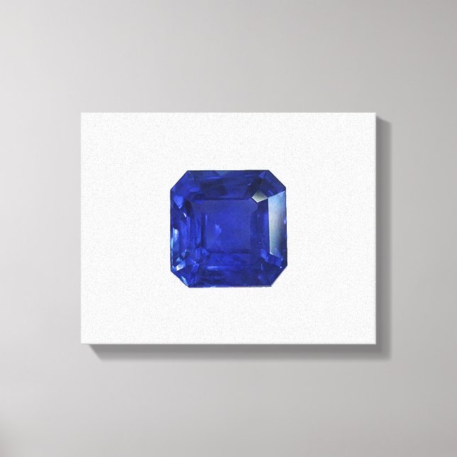 Square Sapphire Gemstone Blue Canvastryck (Framsida)
