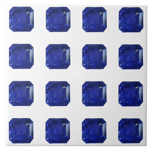 Square Sapphire Gemstone Blue Kakelplatta (Framsidan)
