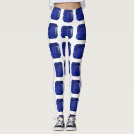Square Sapphire Gemstone Blue Leggings