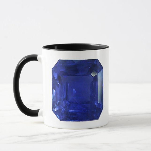 Square Sapphire Gemstone Blue Mugg (Vänster)