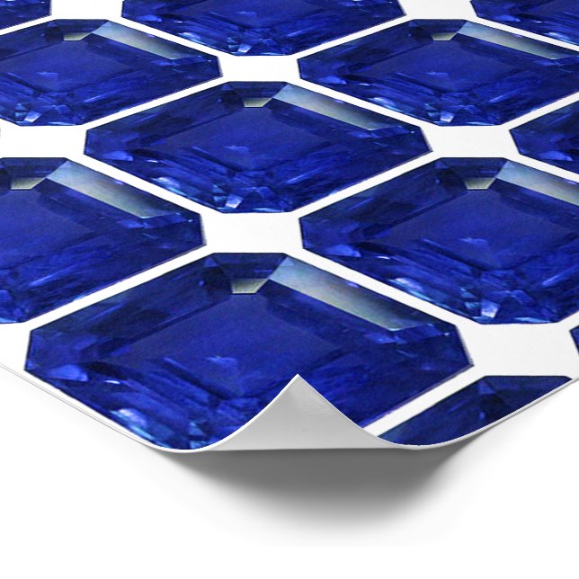 Square Sapphire Gemstone Blue Poster (Hörn)