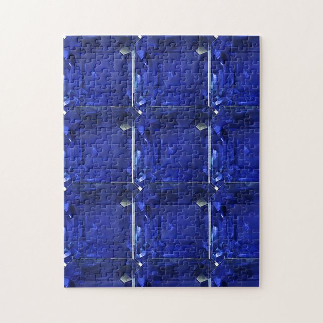 Square Sapphire Gemstone Blue Pussel (Vertikal)