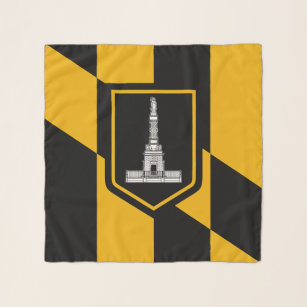 Square Scarf med flagga av Baltimore City, USA Sjal