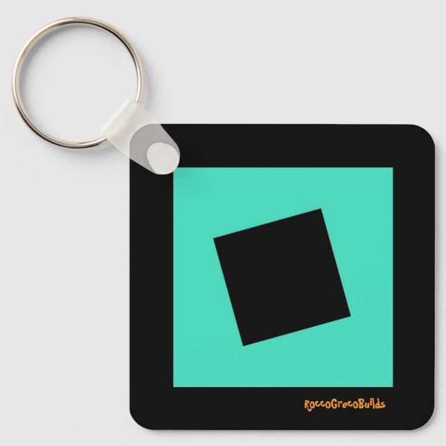 Square Square Square Keychain Nyckelring (Framsida)