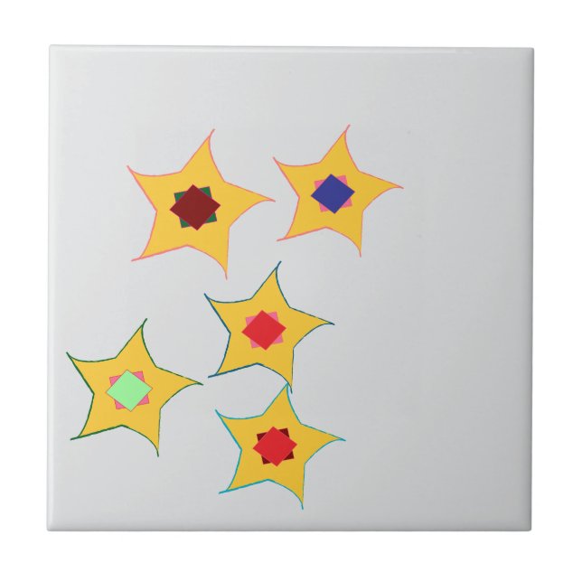 square  stars designed ceramic tiles kakelplatta (Framsidan)
