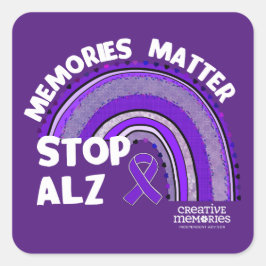 Square Sticker Alzheimers' Association Longest Day Fyrkantigt Klistermärke