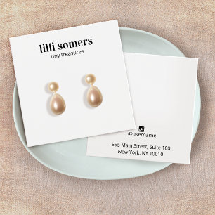 Square Stud Earring Jewelry Plain Visning Card Fyrkantigt Visitkort