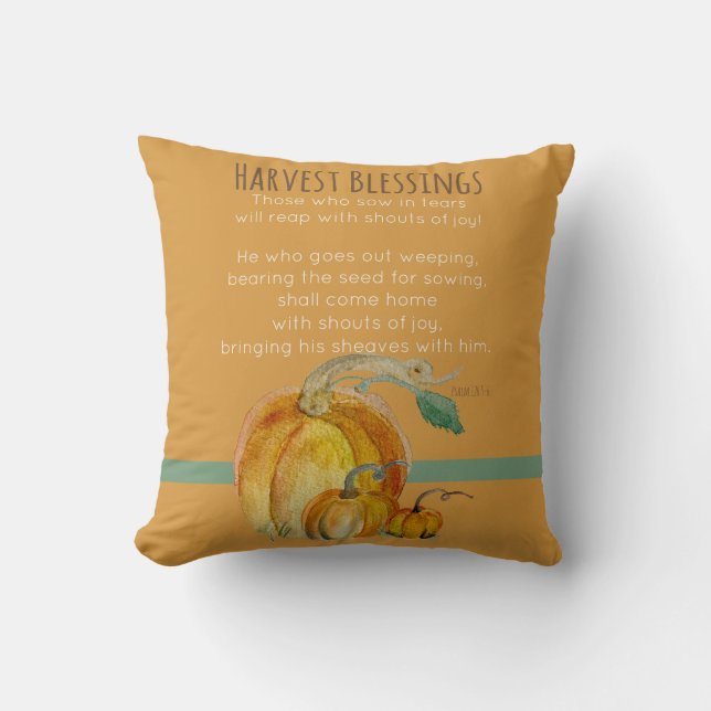 Square Throw Pillow: Harvest Blessings Kudde (Framsida)