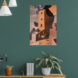 Square Torn House i Mesa Verde, Colorado Poster