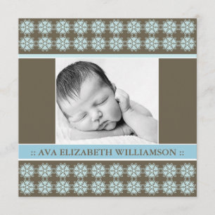 Square Victorian Blue Birth-meddelande Meddelande
