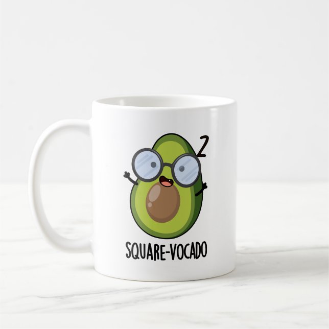 Square-vocado Funny Avocado Pun Kaffemugg (Vänster)
