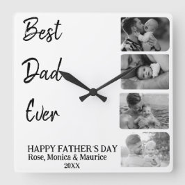 Square wall clock, personalized, father's day. fyrkantig klocka