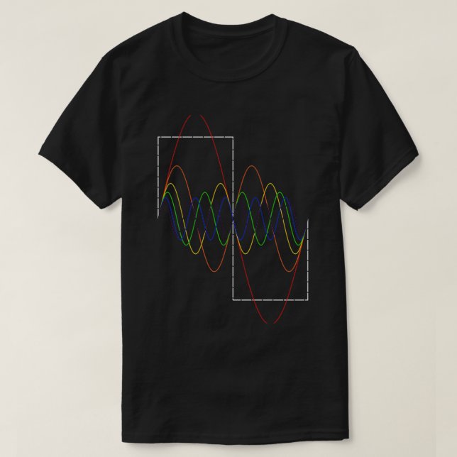 Square Wave Fourier Transform Night Edition T Shirt (Design framsida)