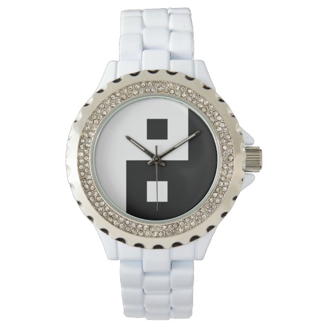 Square Yin Yang Armbandsur (Framsida)