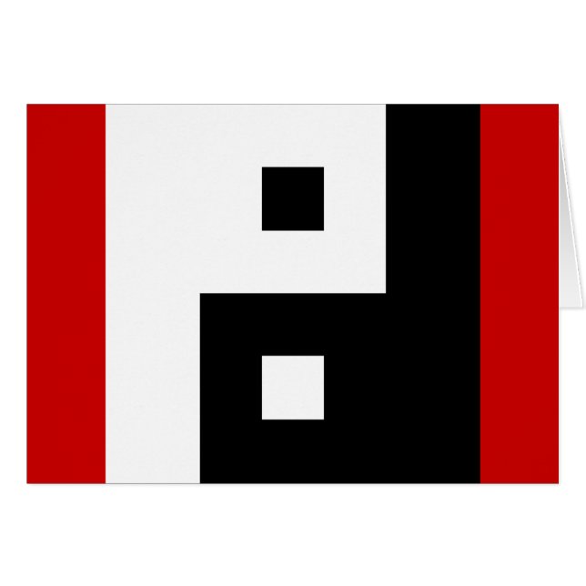 Square Yin Yang Card Hälsningskort (Framsidan Horizontal)