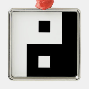 Square Yin Yang Julgransprydnad Metall