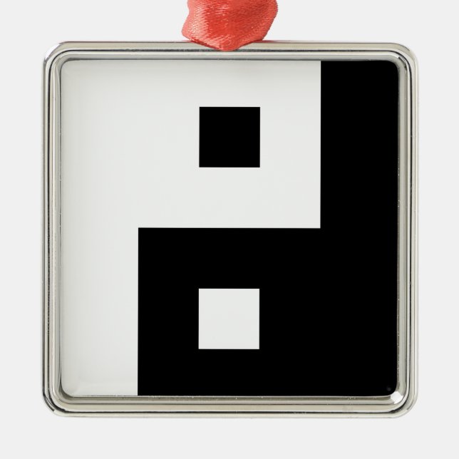 Square Yin Yang Julgransprydnad Metall (Framsidan)