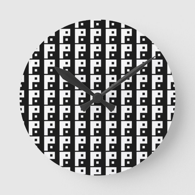 Square Yin Yang Rund Klocka (Framsida)