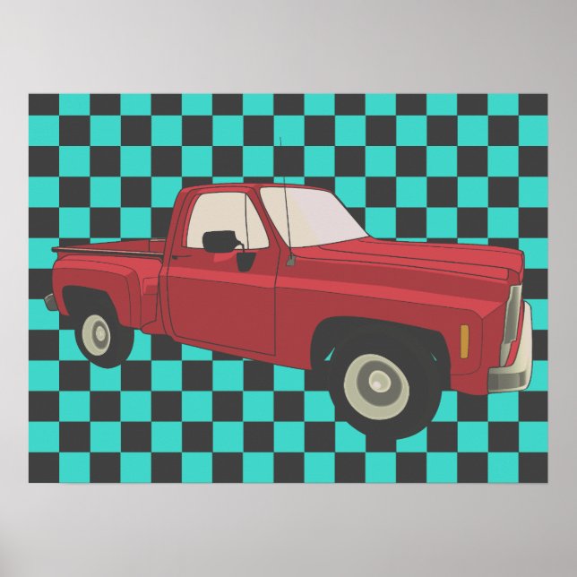Squarebody, GMC, Chevy C10, pick up truck,stepside Poster (Framsidan)