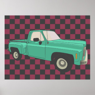 Squarebody, GMC, Chevy C10, plocka upp lastbil,ste Poster