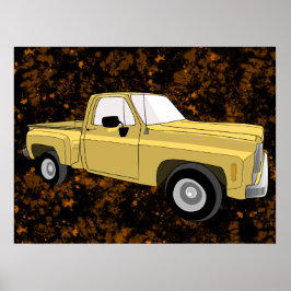 Squarebody, plocka-up, GMC, Chevy C10, bild Poster