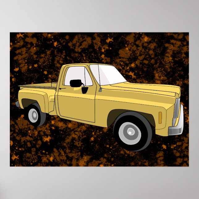 Squarebody, plocka-up, GMC, Chevy C10, bild Poster (Framsidan)