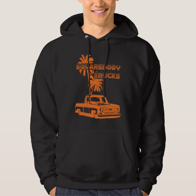 Squarebody Truck dropped slammed Square Body Lowri Hoodie (Framsida)