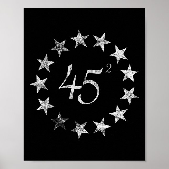 Squared Trump Betsy Ross Flagga 2020 2024 Second T Poster (Framsidan)